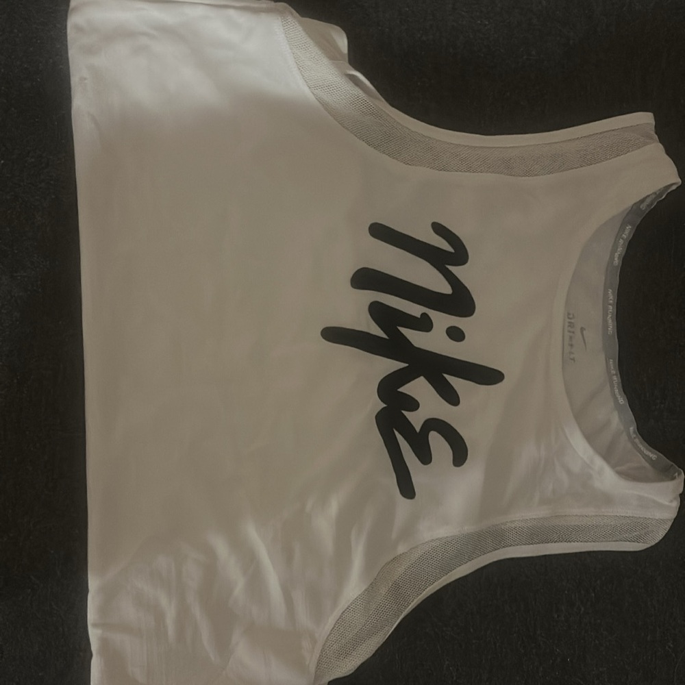 Nike Women's White and Gray Crop Top